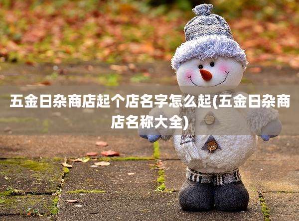 五金日杂商店起个店名字怎么起(五金日杂商店名称大全)