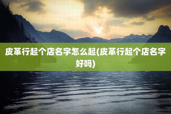 皮革行起个店名字怎么起(皮革行起个店名字好吗)