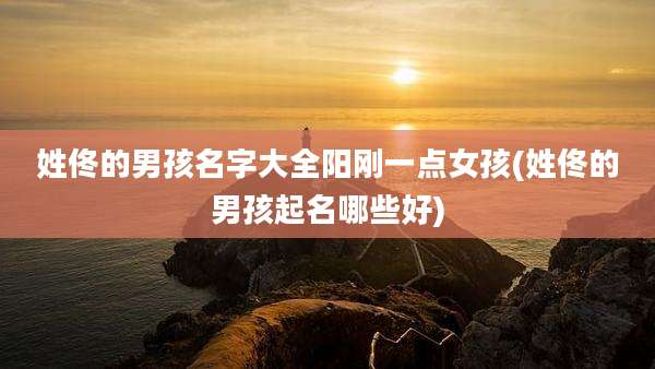 姓佟的男孩名字大全阳刚一点女孩(姓佟的男孩起名哪些好)