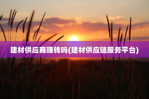 建材供应商赚钱吗(建材供应链服务平台)