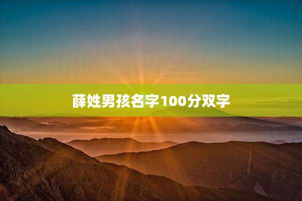 薛姓男孩名字100分双字