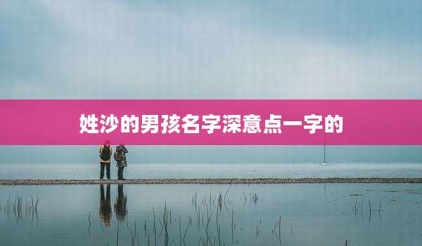 姓沙的男孩名字深意点一字的