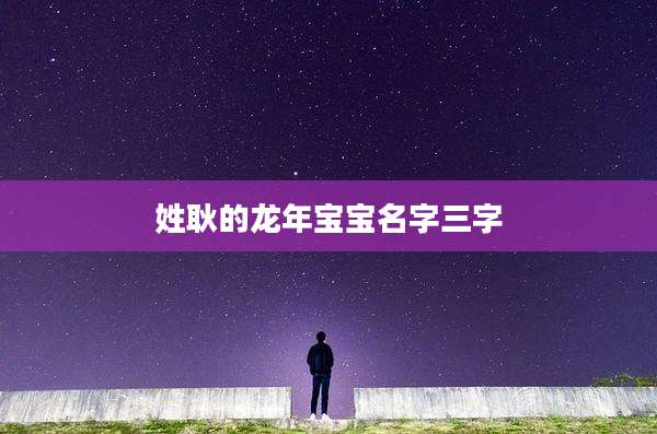 姓耿的龙年宝宝名字三字