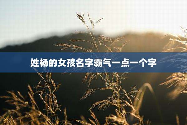 姓杨的女孩名字霸气一点一个字