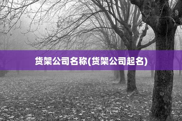 货架公司名称(货架公司起名)