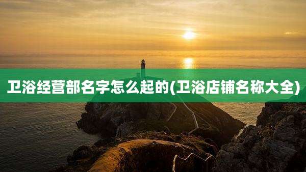 卫浴经营部名字怎么起的(卫浴店铺名称大全)