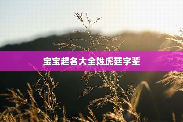 宝宝起名大全姓虎廷字辈
