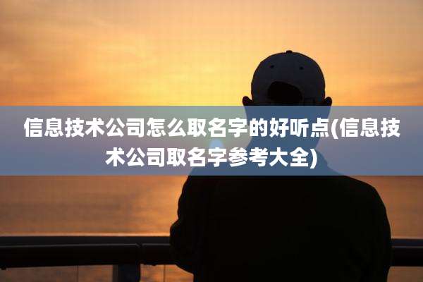 信息技术公司怎么取名字的好听点(信息技术公司取名字参考大全)