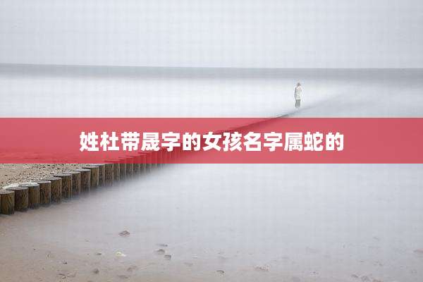 姓杜带晟字的女孩名字属蛇的