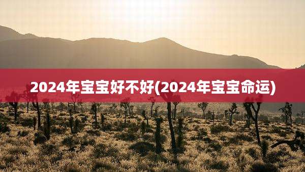 2024年宝宝好不好(2024年宝宝命运)