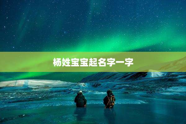 杨姓宝宝起名字一字