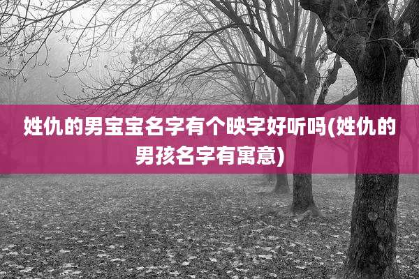 姓仇的男宝宝名字有个映字好听吗(姓仇的男孩名字有寓意)