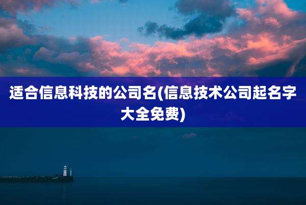 适合信息科技的公司名(信息技术公司起名字大全免费)