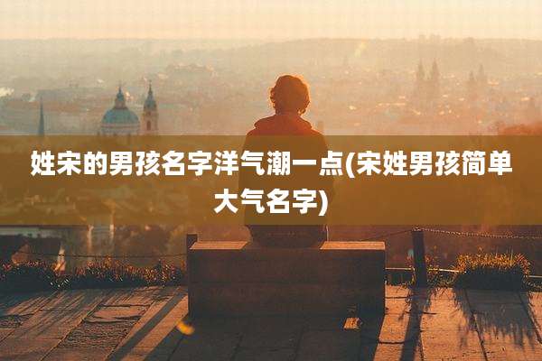 姓宋的男孩名字洋气潮一点(宋姓男孩简单大气名字)