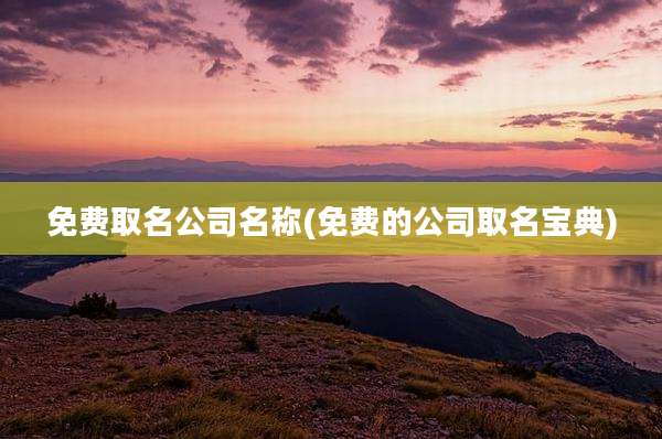 免费取名公司名称(免费的公司取名宝典)