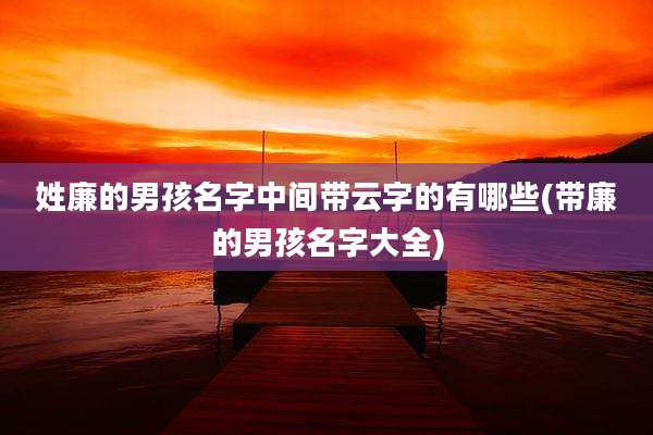 姓廉的男孩名字中间带云字的有哪些(带廉的男孩名字大全)