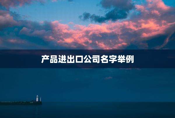 产品进出口公司名字举例
