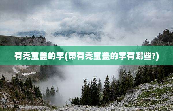 有秃宝盖的字(带有秃宝盖的字有哪些?)