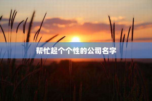 帮忙起个个性的公司名字