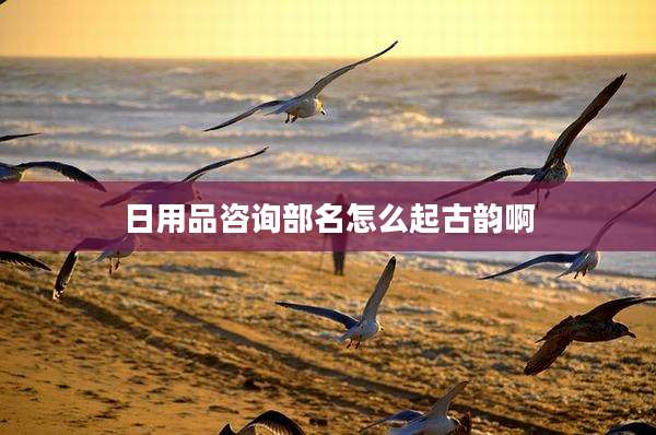 日用品咨询部名怎么起古韵啊