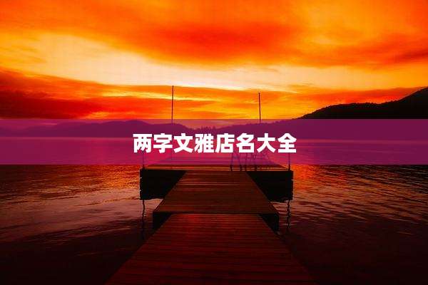 两字文雅店名大全