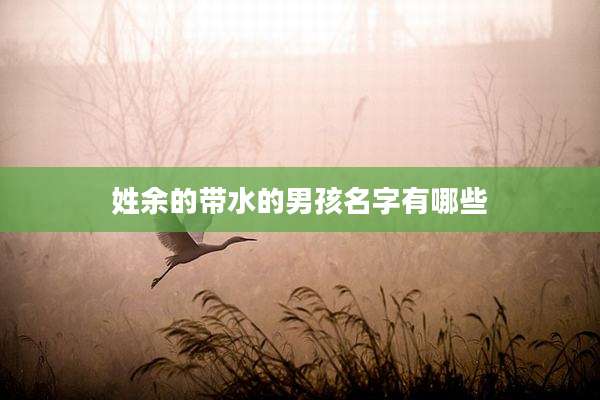 姓余的带水的男孩名字有哪些