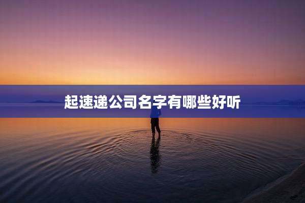 起速递公司名字有哪些好听