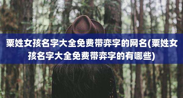 粟姓女孩名字大全免费带弈字的网名(粟姓女孩名字大全免费带弈字的有哪些)