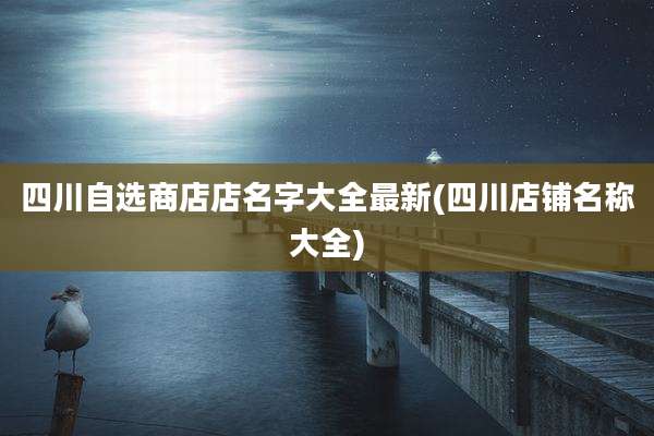 四川自选商店店名字大全最新(四川店铺名称大全)