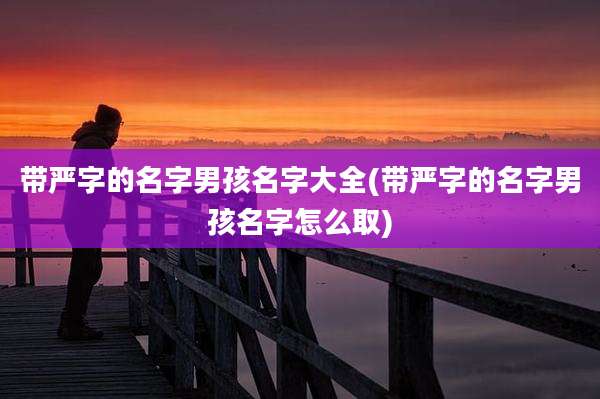 带严字的名字男孩名字大全(带严字的名字男孩名字怎么取)
