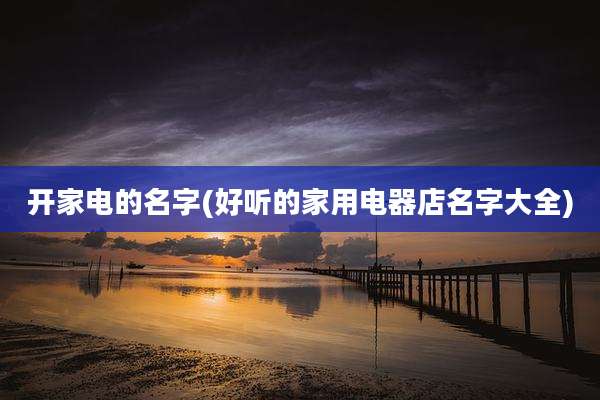 开家电的名字(好听的家用电器店名字大全)