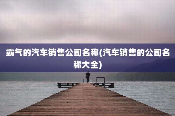 霸气的汽车销售公司名称(汽车销售的公司名称大全)