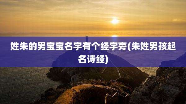 姓朱的男宝宝名字有个经字旁(朱姓男孩起名诗经)