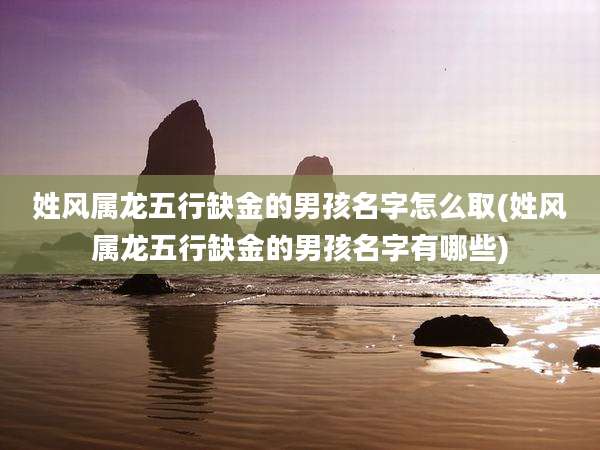 姓风属龙五行缺金的男孩名字怎么取(姓风属龙五行缺金的男孩名字有哪些)