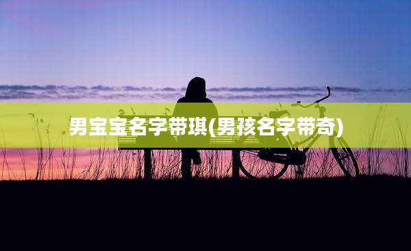 男宝宝名字带琪(男孩名字带奇)