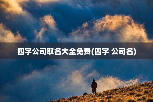 四字公司取名大全免费(四字 公司名)