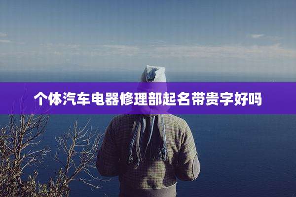 个体汽车电器修理部起名带贵字好吗
