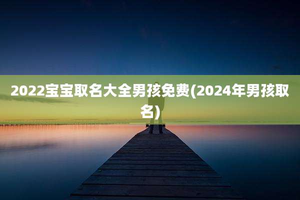 2022宝宝取名大全男孩免费(2024年男孩取名)