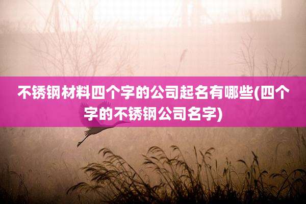 不锈钢材料四个字的公司起名有哪些(四个字的不锈钢公司名字)