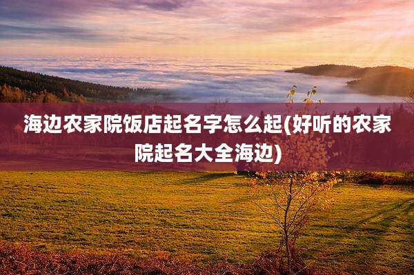 海边农家院饭店起名字怎么起(好听的农家院起名大全海边)