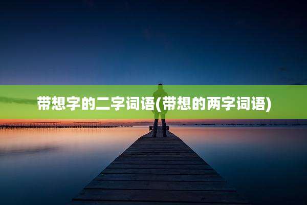 带想字的二字词语(带想的两字词语)