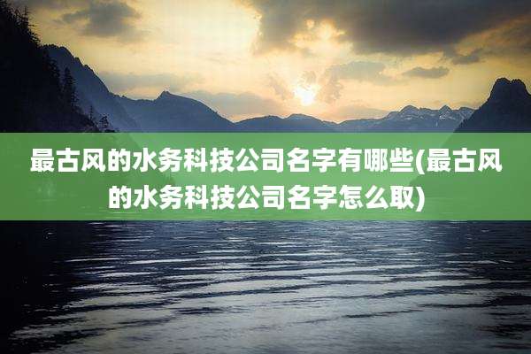 最古风的水务科技公司名字有哪些(最古风的水务科技公司名字怎么取)