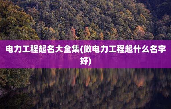 电力工程起名大全集(做电力工程起什么名字好)