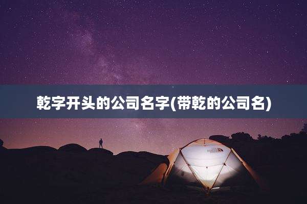乾字开头的公司名字(带乾的公司名)