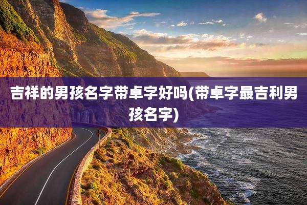 吉祥的男孩名字带卓字好吗(带卓字最吉利男孩名字)