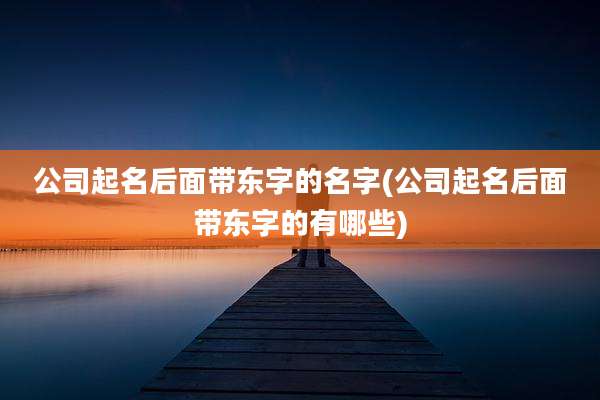 公司起名后面带东字的名字(公司起名后面带东字的有哪些)