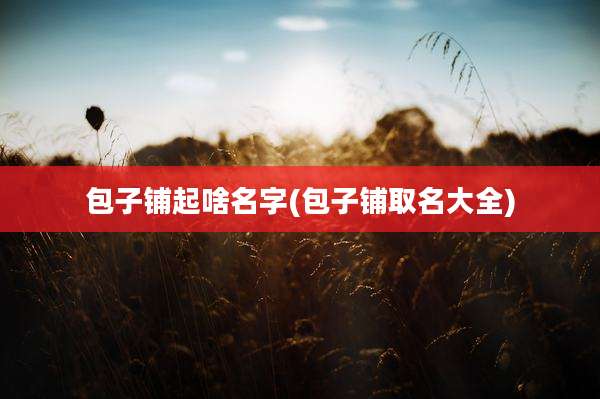 包子铺起啥名字(包子铺取名大全)