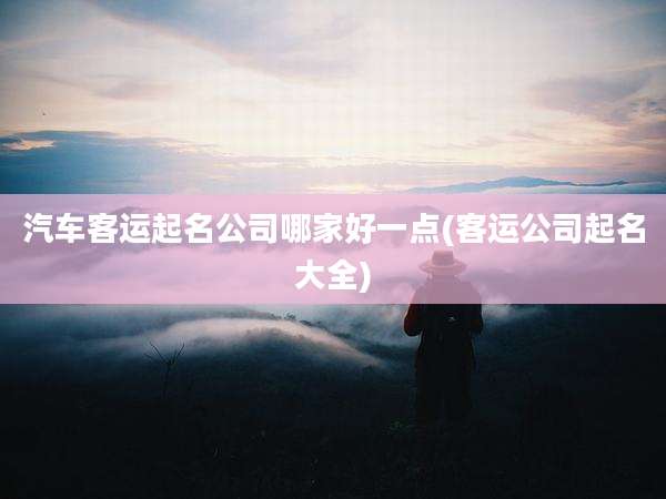 汽车客运起名公司哪家好一点(客运公司起名大全)