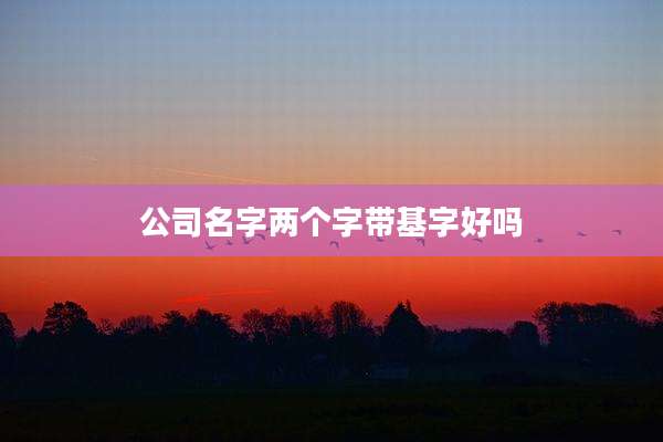 公司名字两个字带基字好吗
