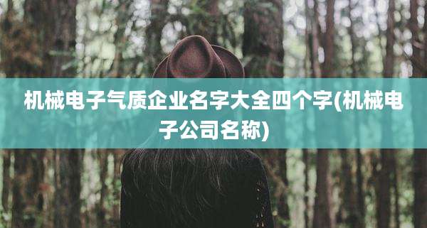 机械电子气质企业名字大全四个字(机械电子公司名称)